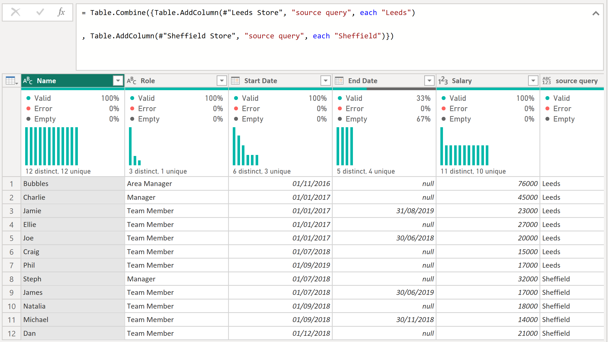 Append query name and time deals to table after it completes