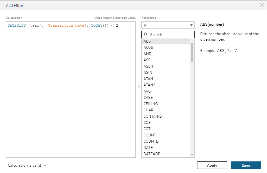 Convert Field to Date and Filter Values to the last 2 years from today.