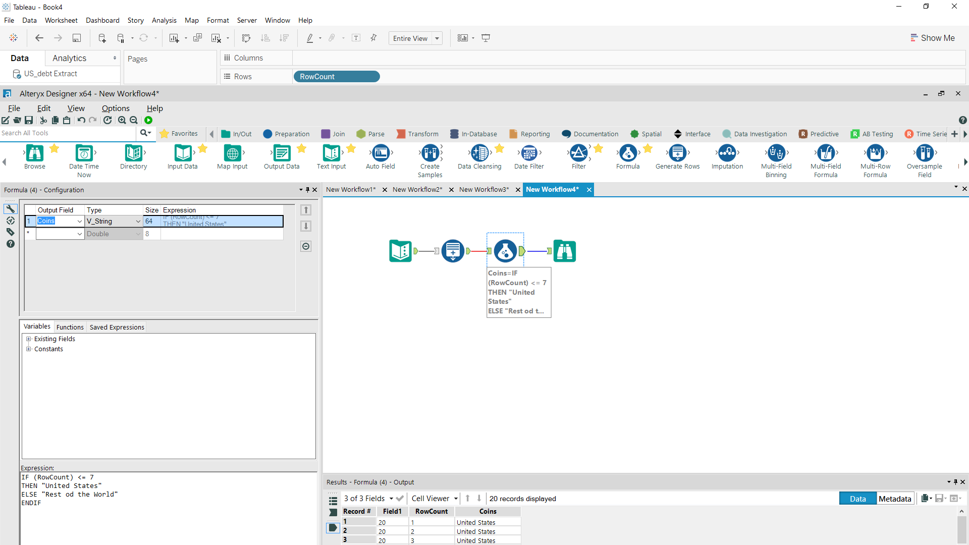 creating unit chart on Alteryx Formula