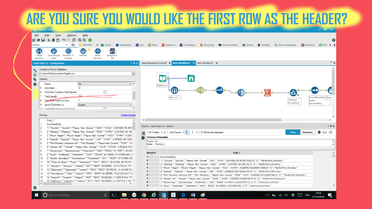 Importing CSV and seeing a lot of NULLS - Alteryx Community