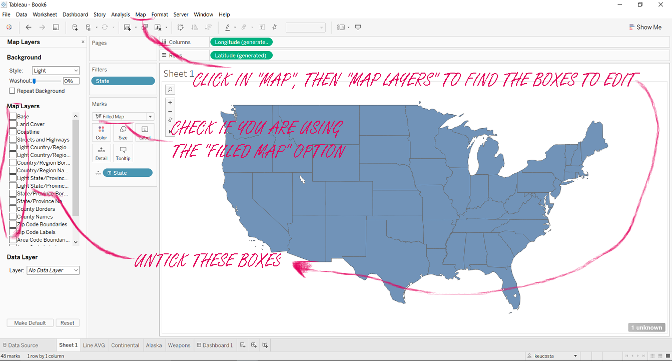 customised map tableau