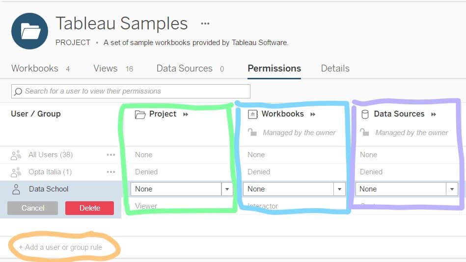 restrict permission for download tableau public