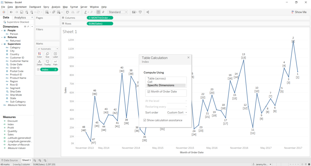 Tableau: Using the Index Function to Show the Last 3 Months of ...