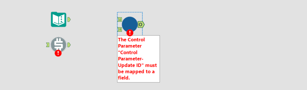 Control Parameter not mapped throws error