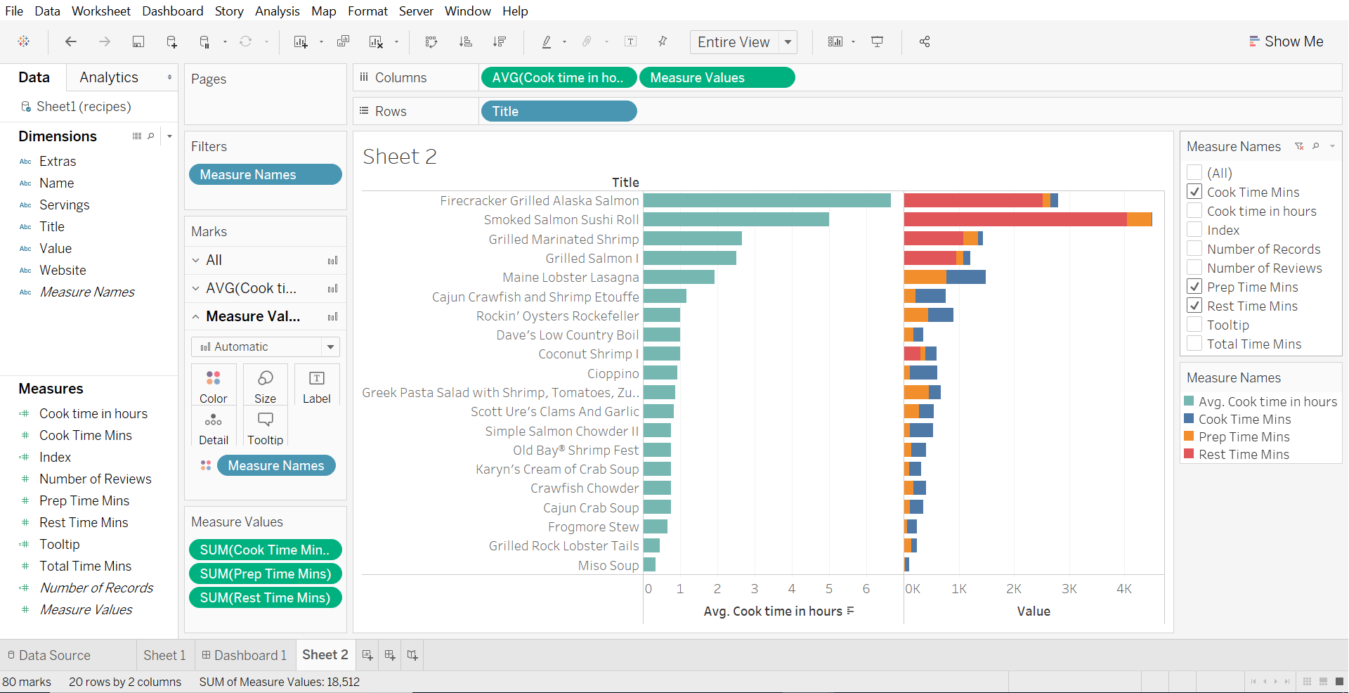 The Data School - How to create a stacked bar chart from multiple fields