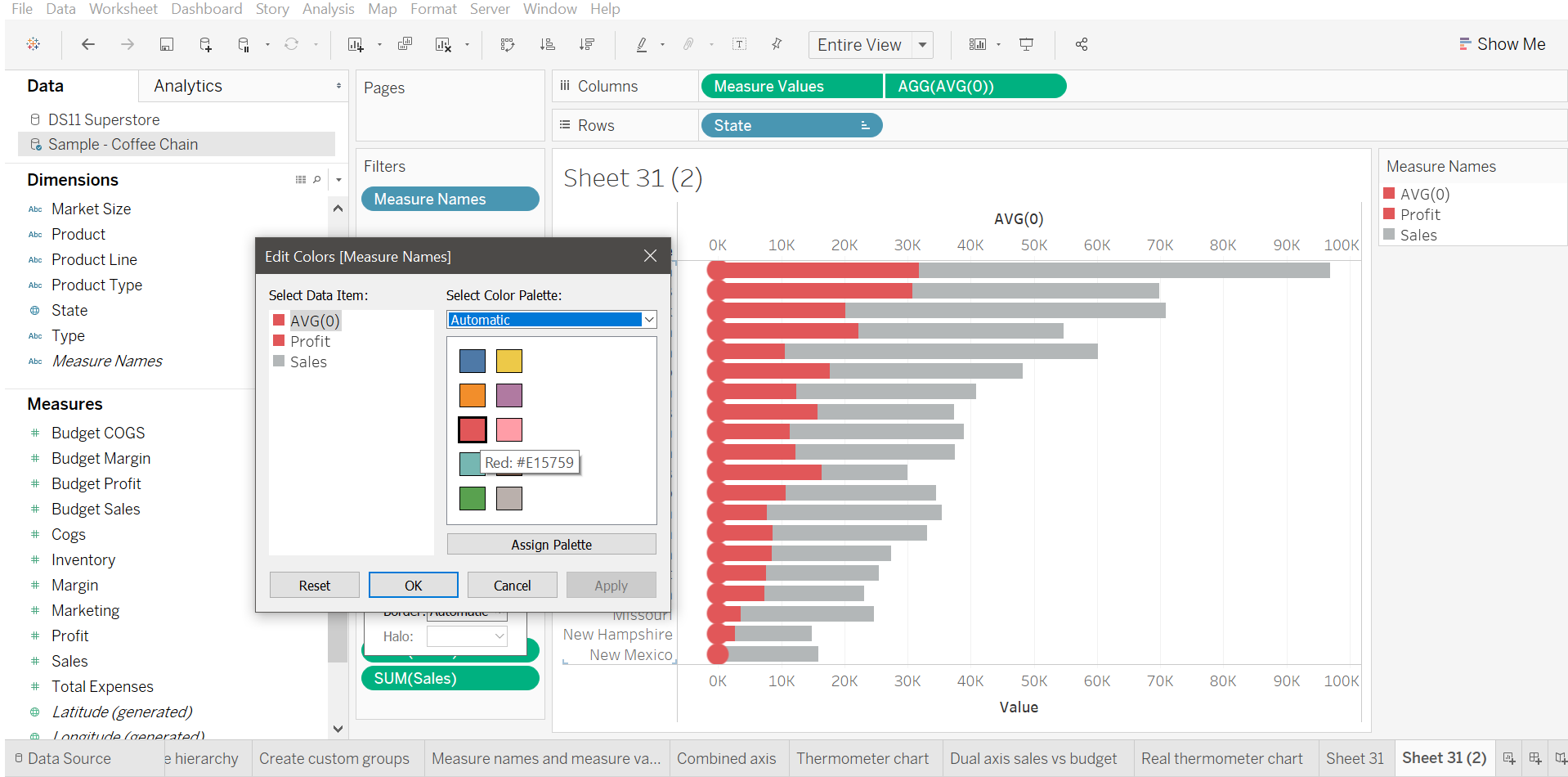 Creating a thermometer chart in Tableau - a nice way to visualise ...