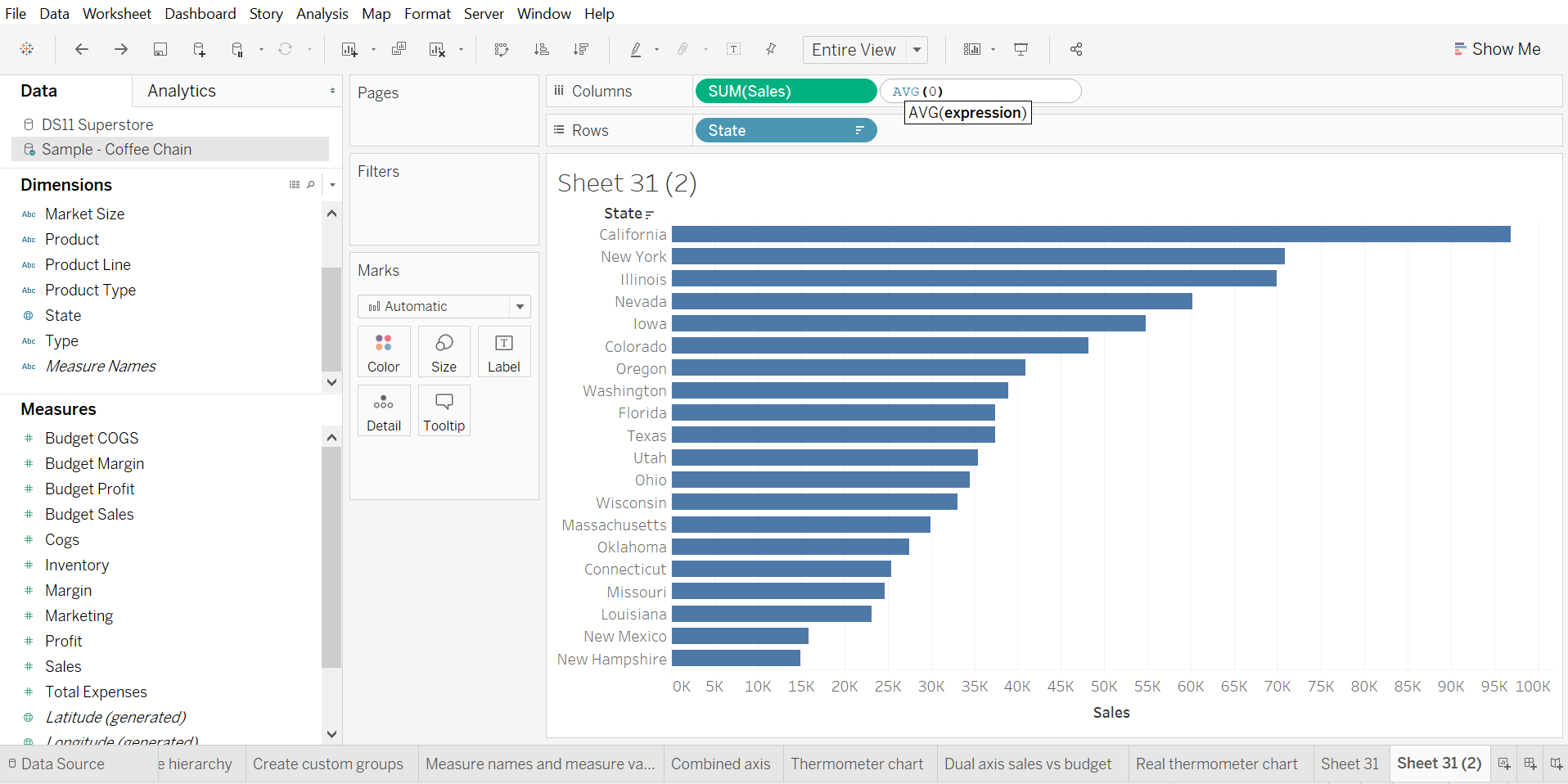 Creating a thermometer chart in Tableau - a nice way to visualise ...