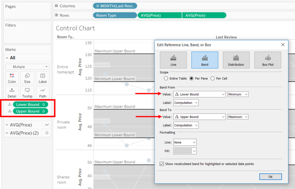 How to create a control chart in Tableau (including a control parameter