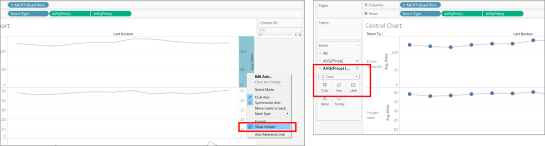 How to create a control chart in Tableau (including a control parameter