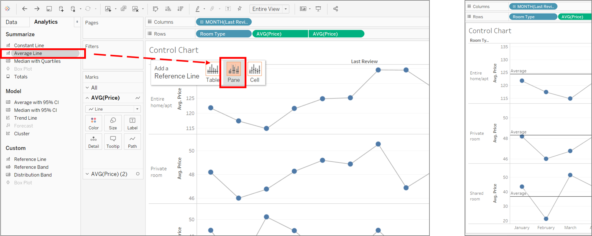 How to create a control chart in Tableau (including a control parameter